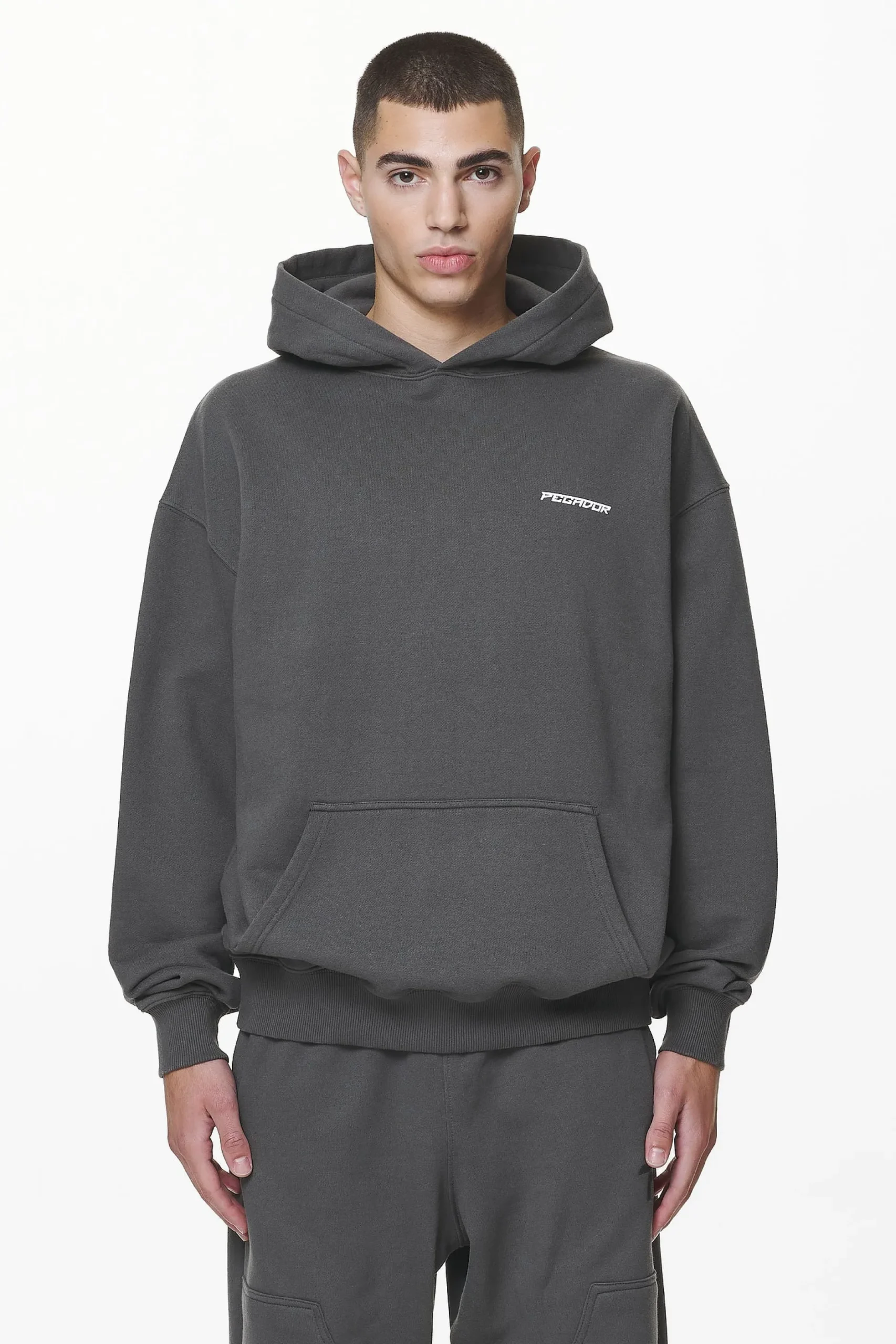 Pegador Hoodies|Devon Oversized Hoodie Washed Volcano Grey