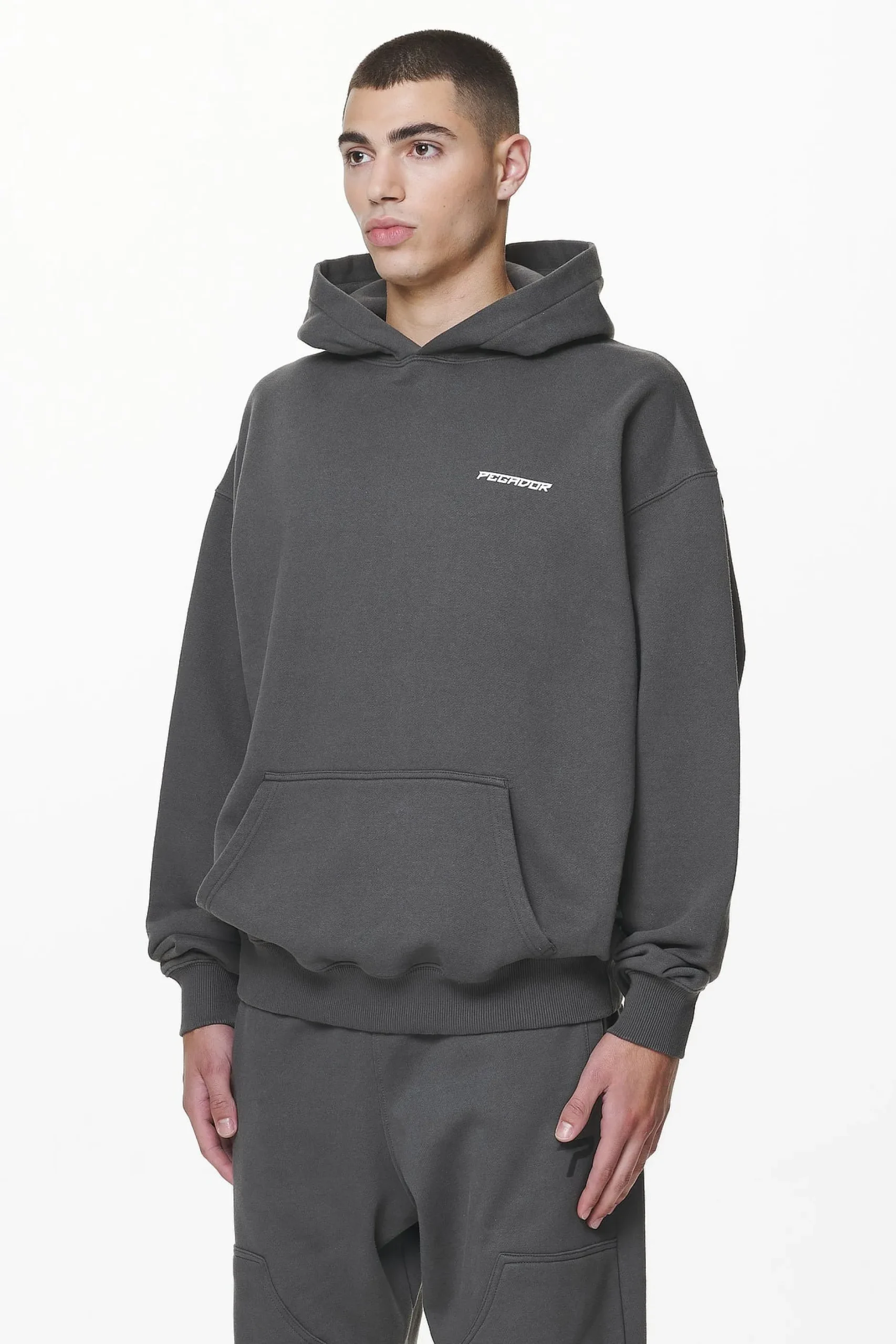Pegador Hoodies|Devon Oversized Hoodie Washed Volcano Grey