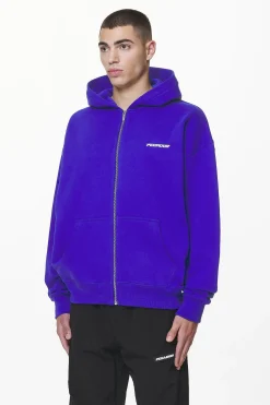 Pegador Hoodies|Zip Hoodies|Devon Oversized Sweat Jacket Washed Endless Blue