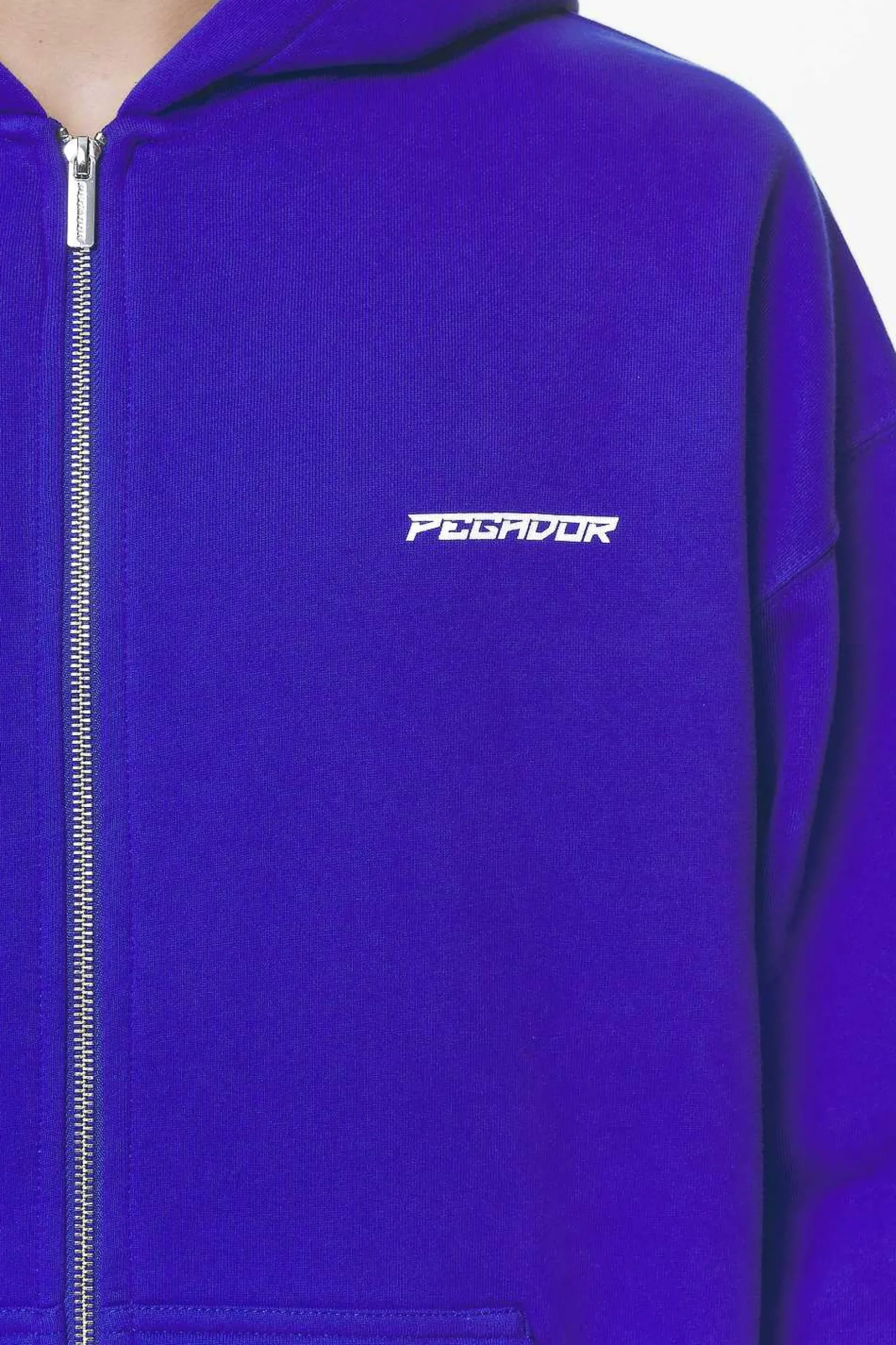 Pegador Hoodies|Zip Hoodies|Devon Oversized Sweat Jacket Washed Endless Blue