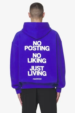 Pegador Hoodies|Zip Hoodies|Devon Oversized Sweat Jacket Washed Endless Blue