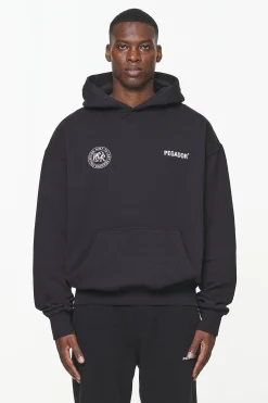 Pegador Hoodies|Dike Oversized Hoodie Vintage Onyx Black