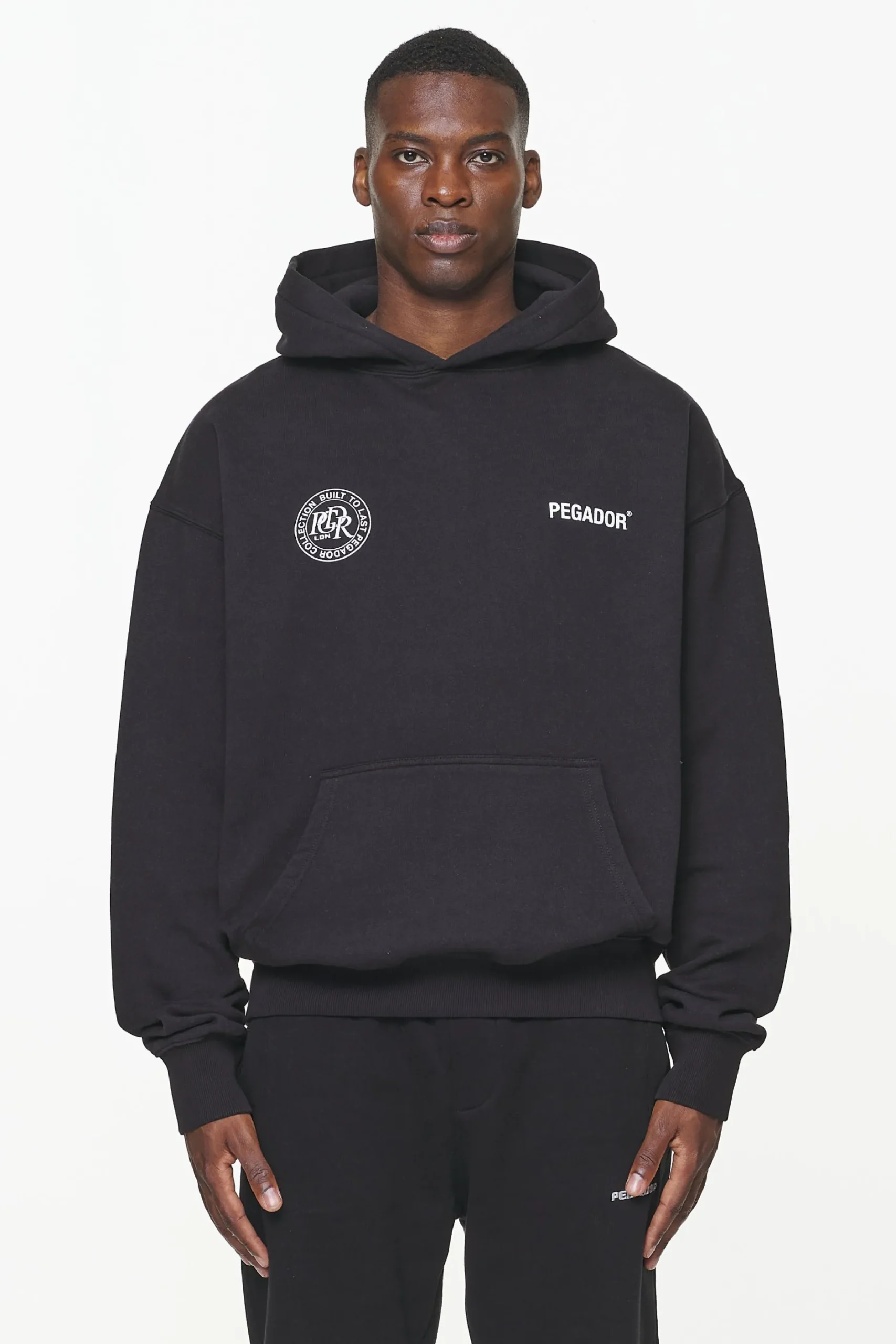 Pegador Hoodies|Dike Oversized Hoodie Vintage Onyx Black