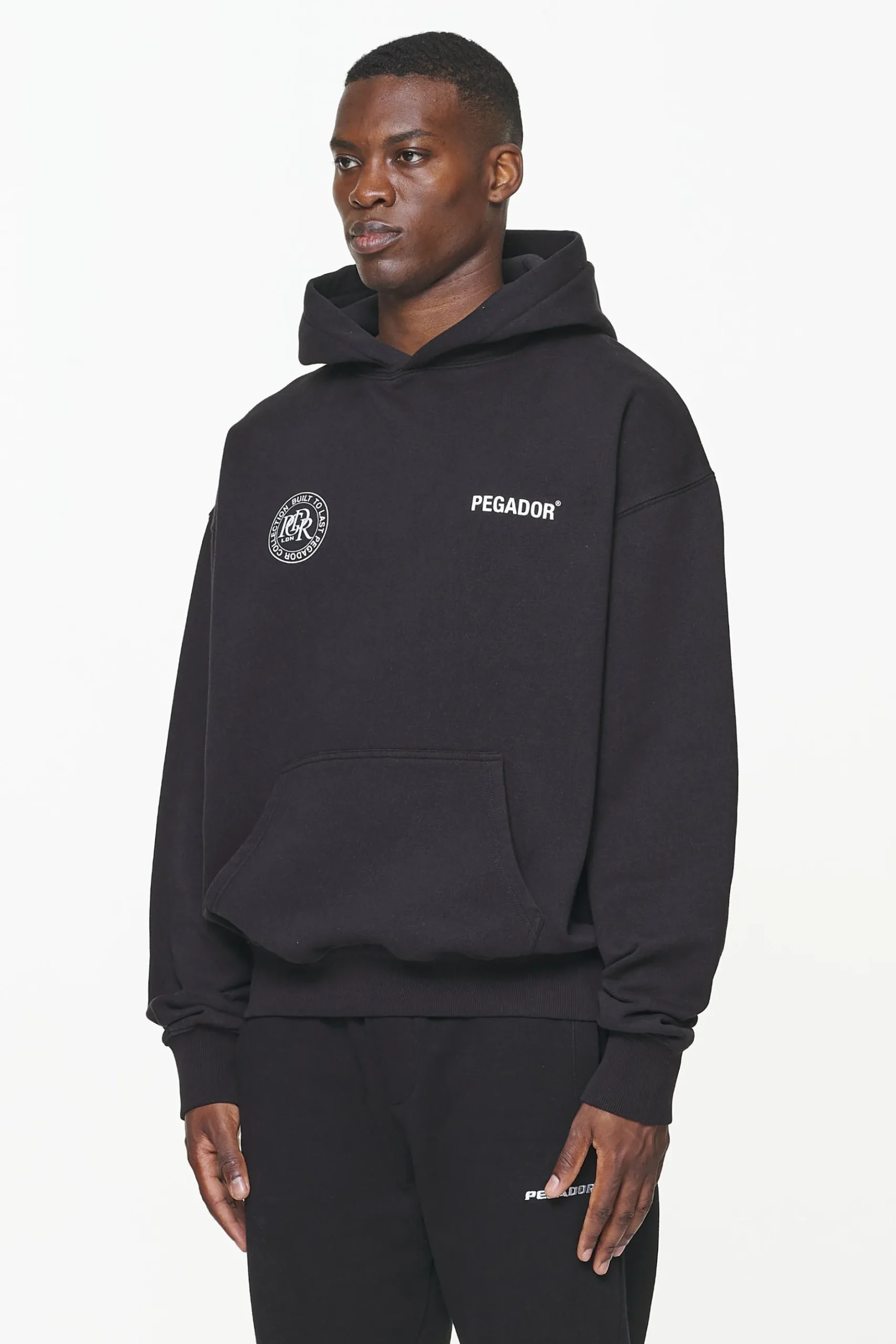 Pegador Hoodies|Dike Oversized Hoodie Vintage Onyx Black