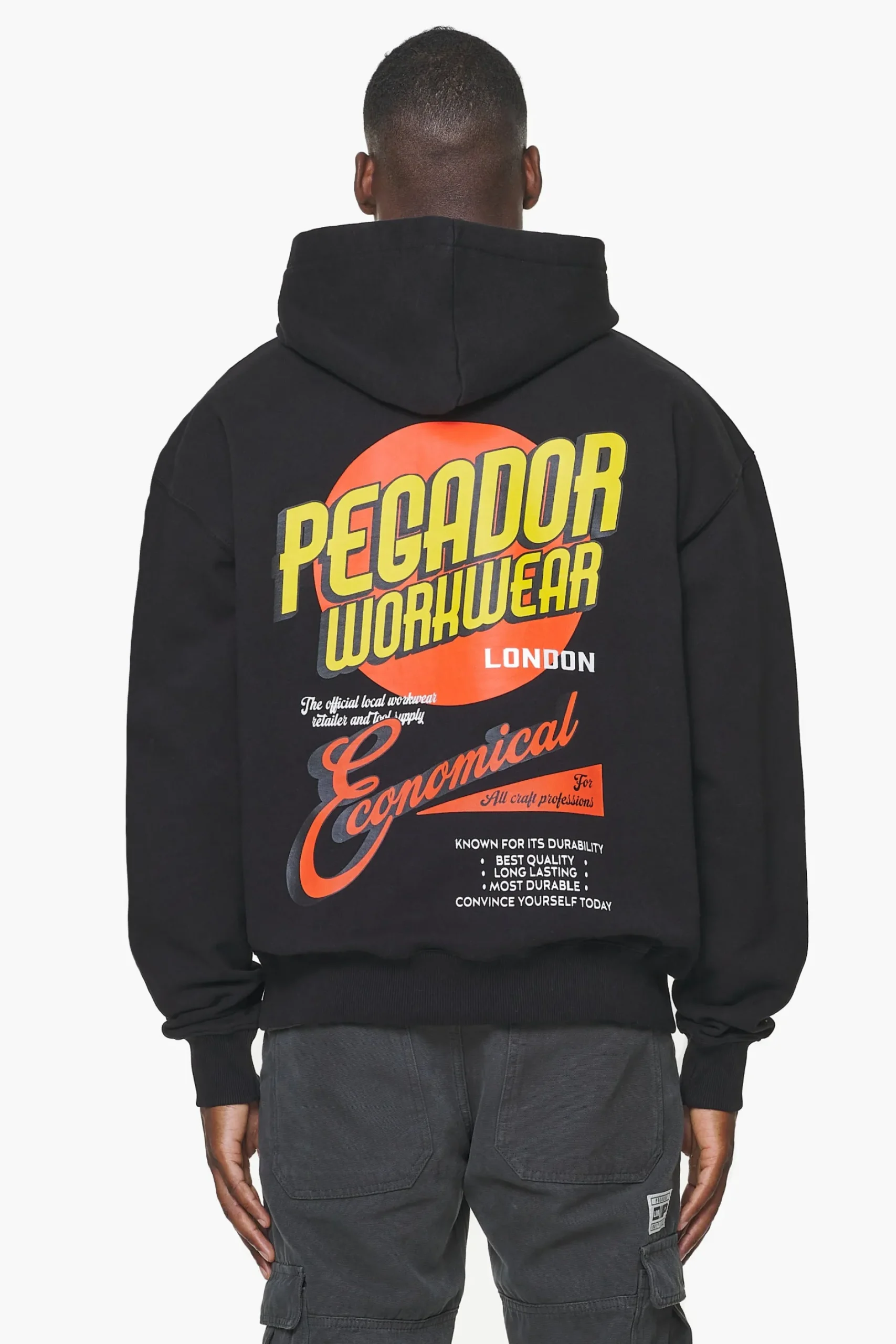 Pegador Hoodies|Docks Oversized Hoodie Vintage Washed Onyx Black