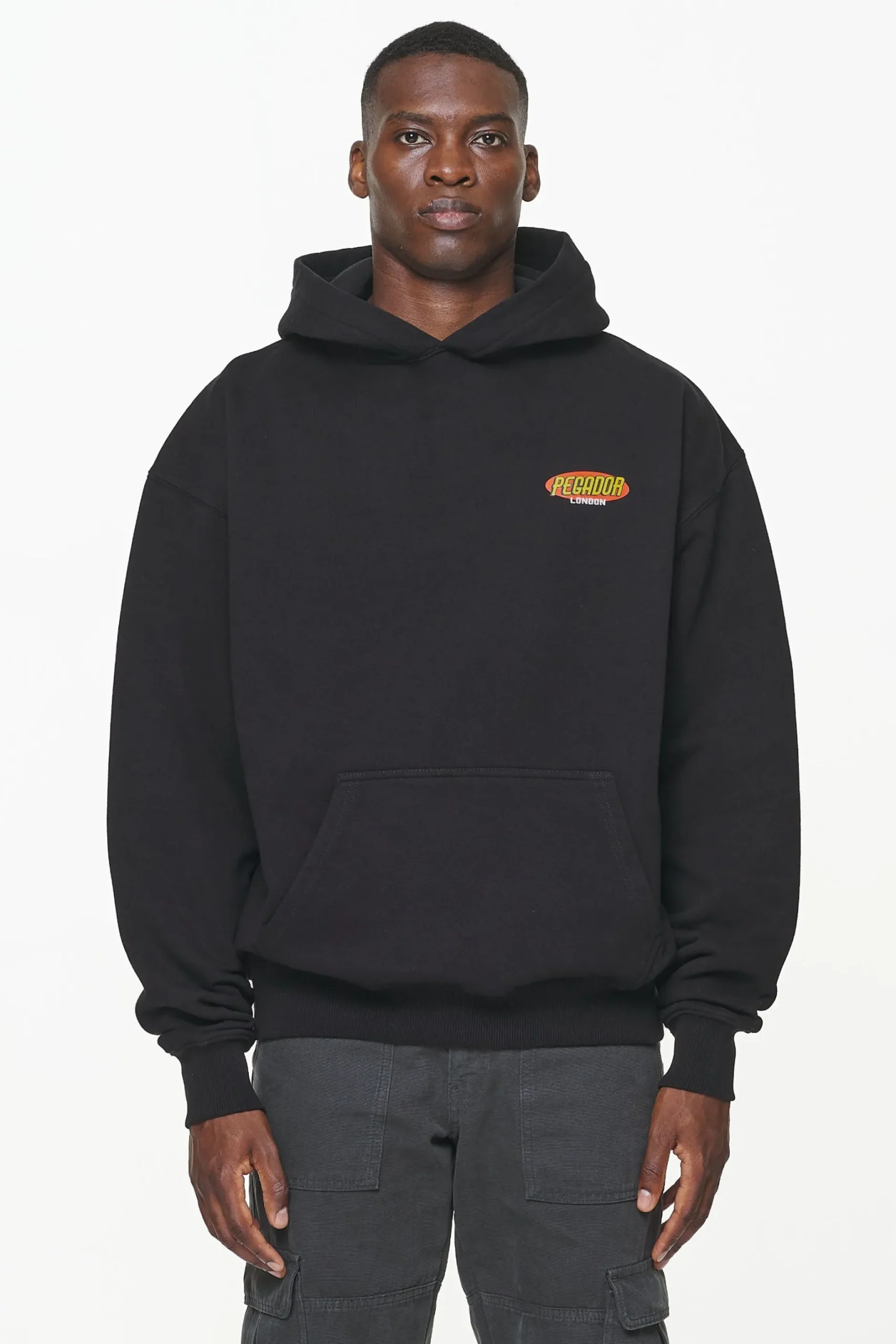Pegador Hoodies|Docks Oversized Hoodie Vintage Washed Onyx Black