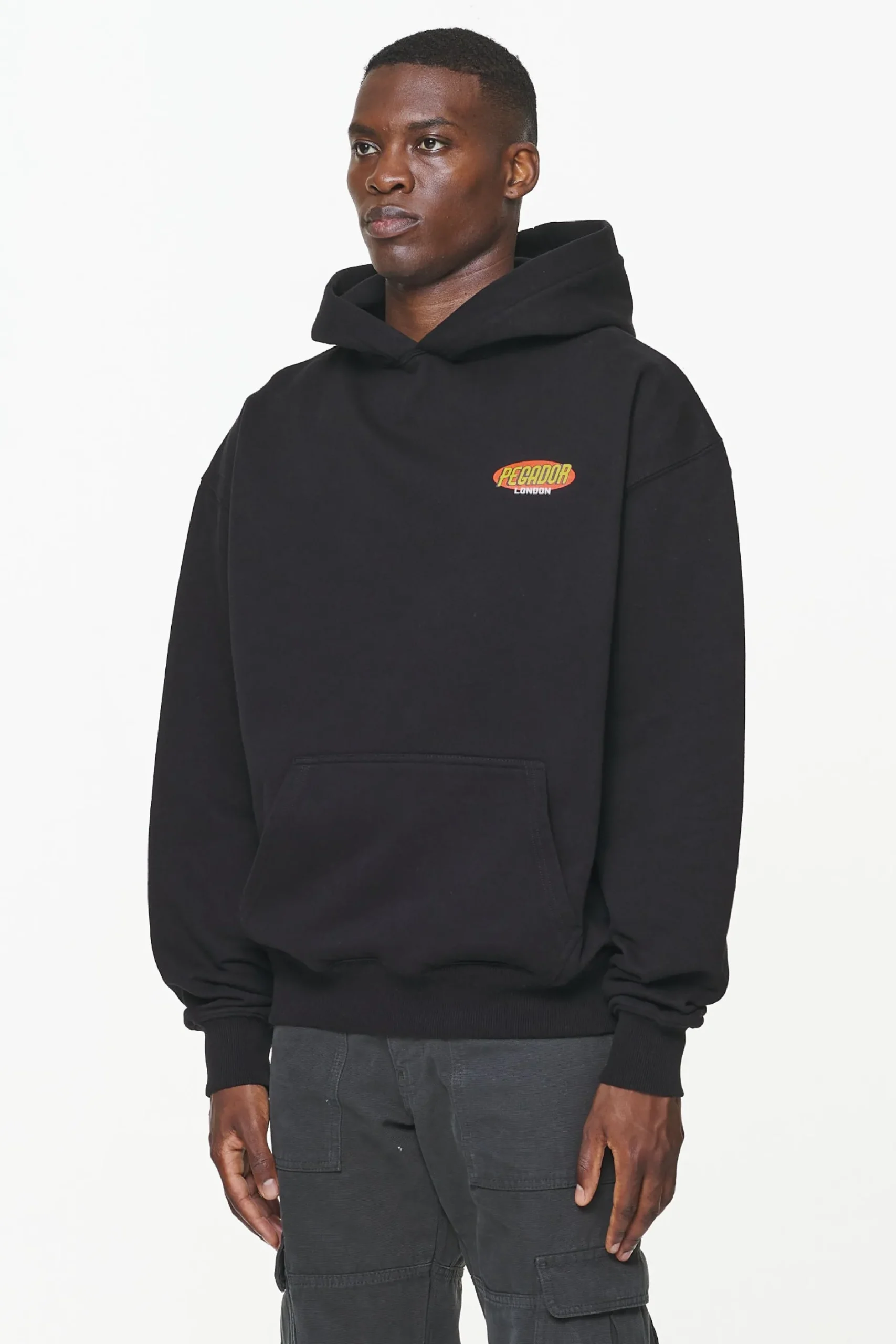 Pegador Hoodies|Docks Oversized Hoodie Vintage Washed Onyx Black