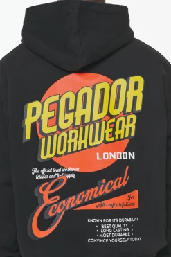 Pegador Hoodies|Docks Oversized Hoodie Vintage Washed Onyx Black