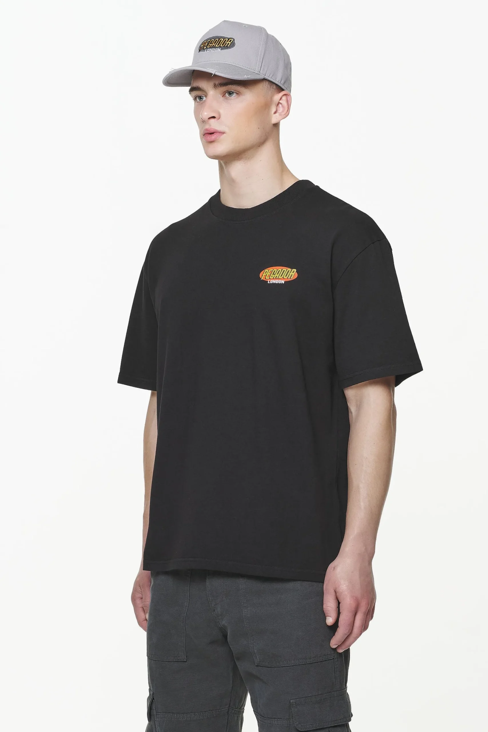 Pegador Tees|Docks Oversized Tee Vintage Washed Onyx Black