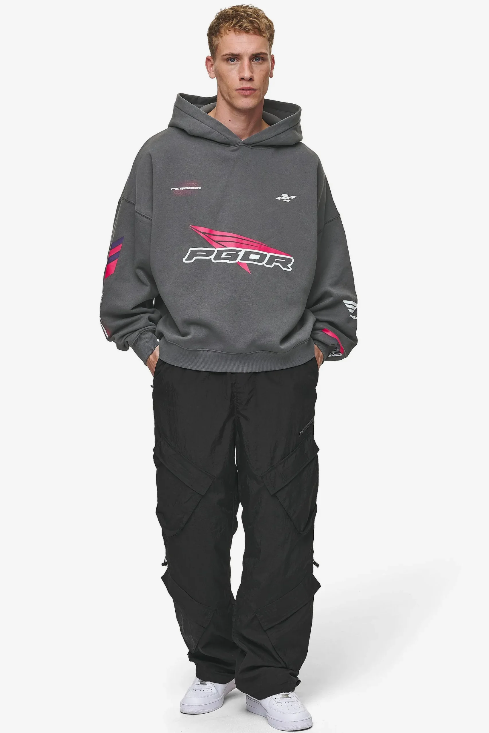 Pegador Hoodies|Dome Boxy Hoodie Washed Anthracite