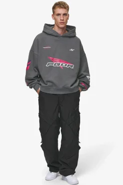 Pegador Hoodies|Dome Boxy Hoodie Washed Anthracite