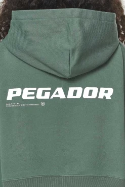 Pegador Hoodies|Dorothy Cropped Oversized Hoodie Vintage Washed Garden Green