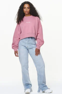 Pegador Sweaters|Dorothy Cropped Oversized Sweater Vintage Washed Rust Pink