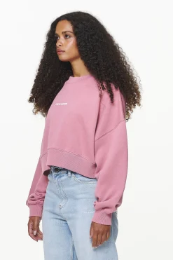 Pegador Sweaters|Dorothy Cropped Oversized Sweater Vintage Washed Rust Pink