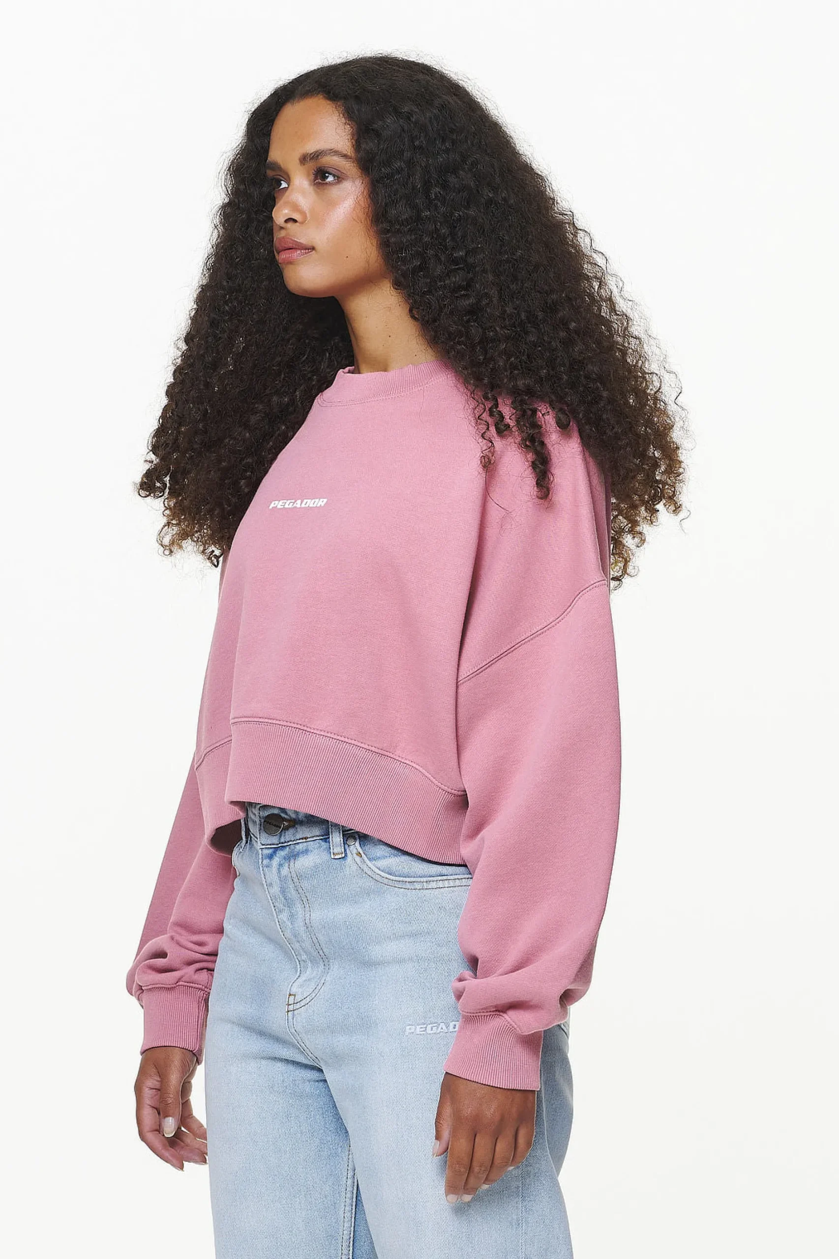 Pegador Sweaters|Dorothy Cropped Oversized Sweater Vintage Washed Rust Pink