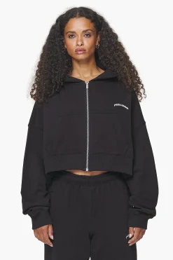 Pegador Hoodies|Zip Hoodies|Dorset Cropped Zip Hoodie Black