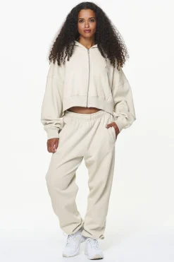 Pegador Hoodies|Zip Hoodies|Dorset Cropped Zip Hoodie Vintage Washed Bone White