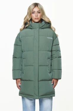 Pegador Jackets|Downing Crushed Oversized Puffer Coat Garden Green