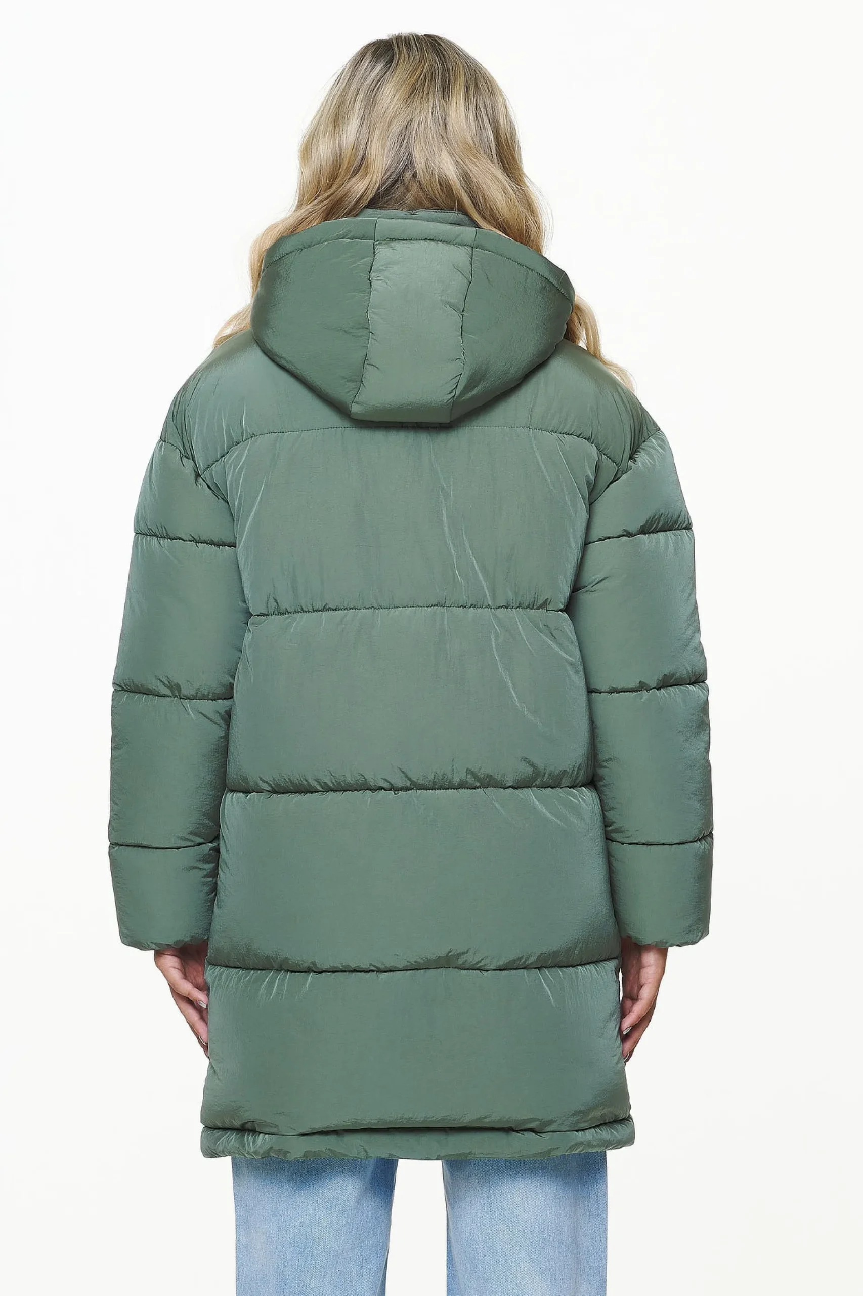 Pegador Jackets|Downing Crushed Oversized Puffer Coat Garden Green