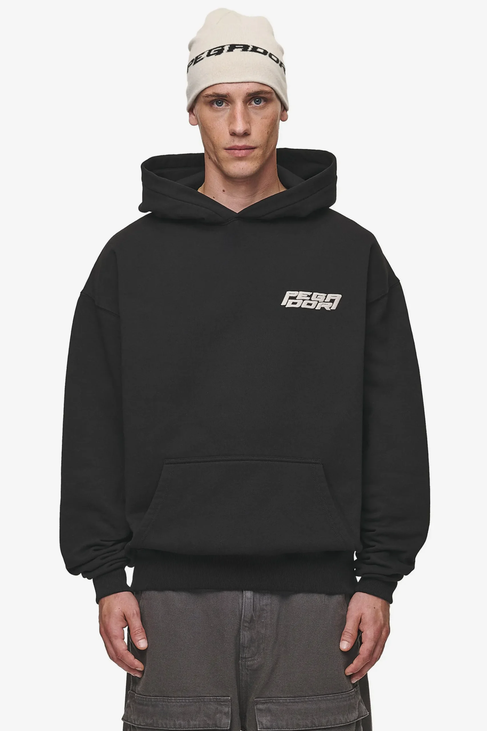 Pegador Hoodies|Doyer Oversized Hoodie Washed Black