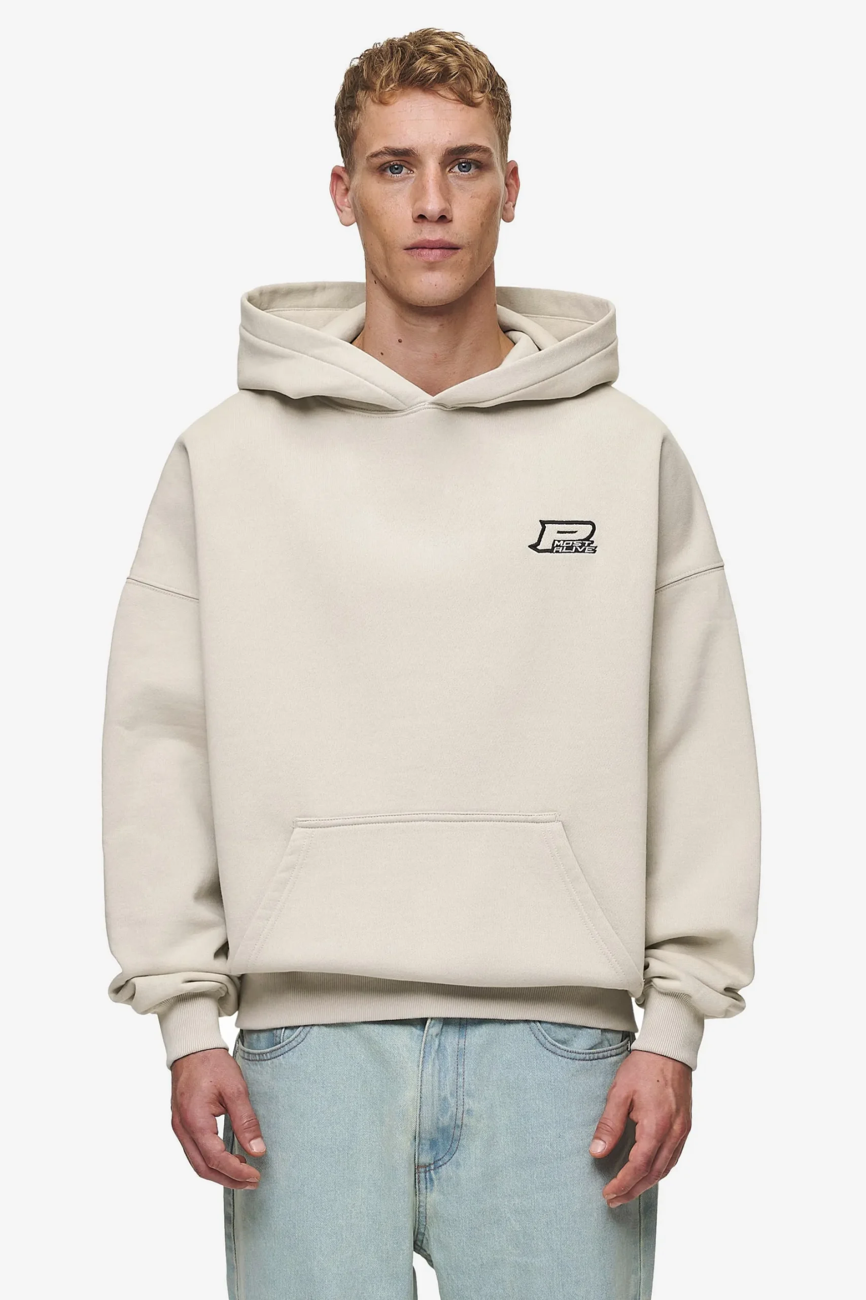 Pegador Hoodies|Duan Boxy Hoodie Washed Light Beige