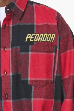 Pegador Flannels|Eastfield Flannel Shirt Washed Royal Red Onyx Black