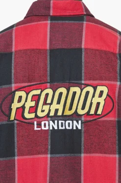 Pegador Flannels|Eastfield Flannel Shirt Washed Royal Red Onyx Black