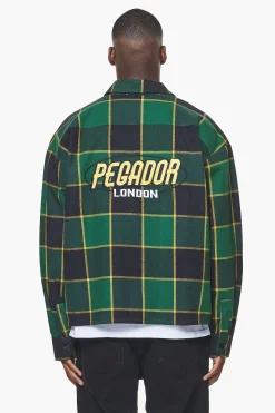 Pegador Flannels|Eastfield Flannel Shirt Washed British Green Onyx Black