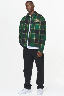 Pegador Flannels|Eastfield Flannel Shirt Washed British Green Onyx Black