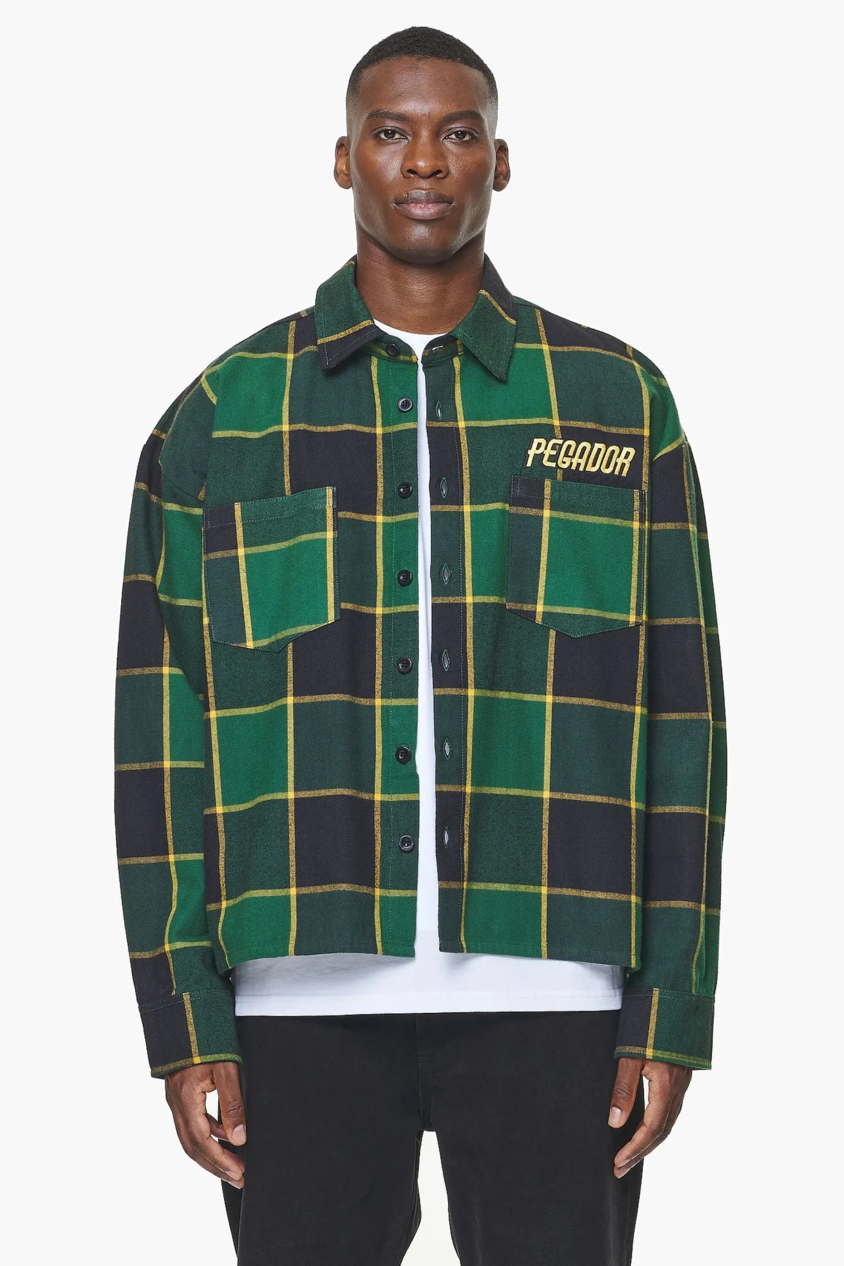 Pegador Flannels|Eastfield Flannel Shirt Washed British Green Onyx Black