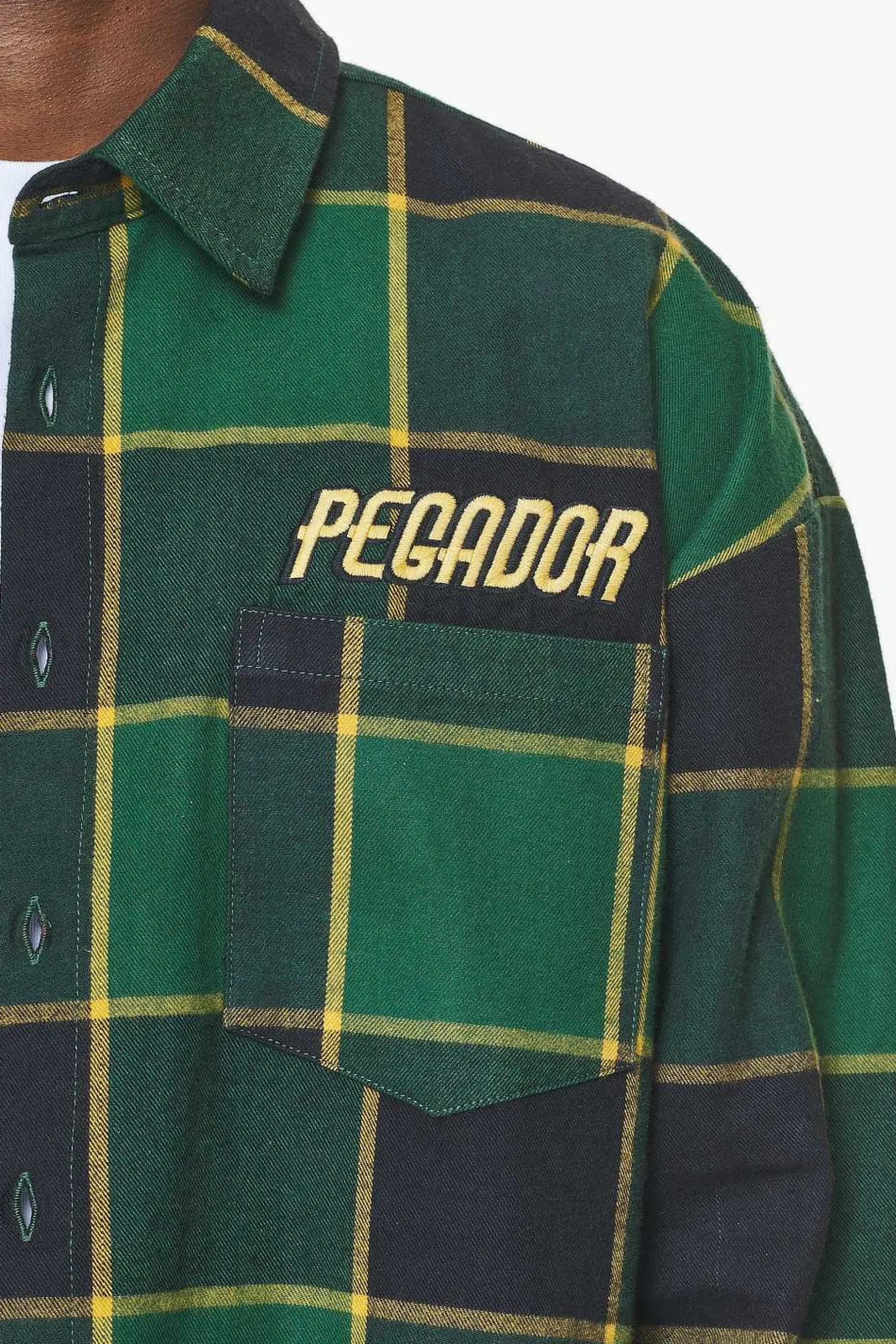 Pegador Flannels|Eastfield Flannel Shirt Washed British Green Onyx Black