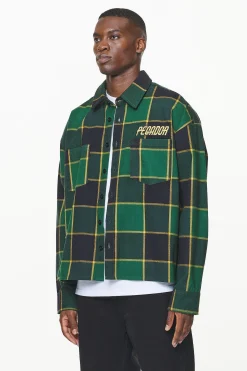 Pegador Flannels|Eastfield Flannel Shirt Washed British Green Onyx Black