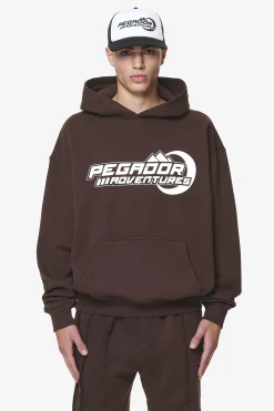 Pegador Hoodies|Eazor Oversized Hoodie Washed Oak Brown