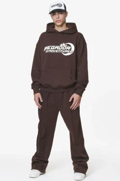 Pegador Hoodies|Eazor Oversized Hoodie Washed Oak Brown