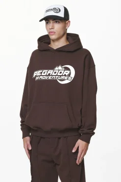 Pegador Hoodies|Eazor Oversized Hoodie Washed Oak Brown