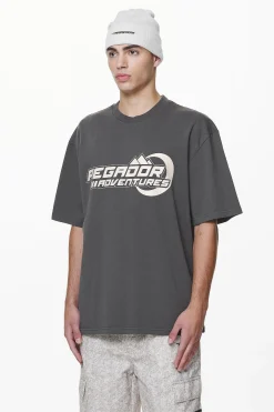 Pegador Tees|Eazor Oversized Tee Washed Volcano Grey