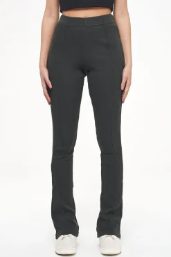 Pegador Leggings|Elida Rib Hip Strap Flared Leggings Vintage Washed Iron Grey
