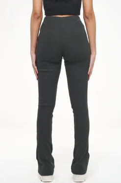 Pegador Leggings|Elida Rib Hip Strap Flared Leggings Vintage Washed Iron Grey