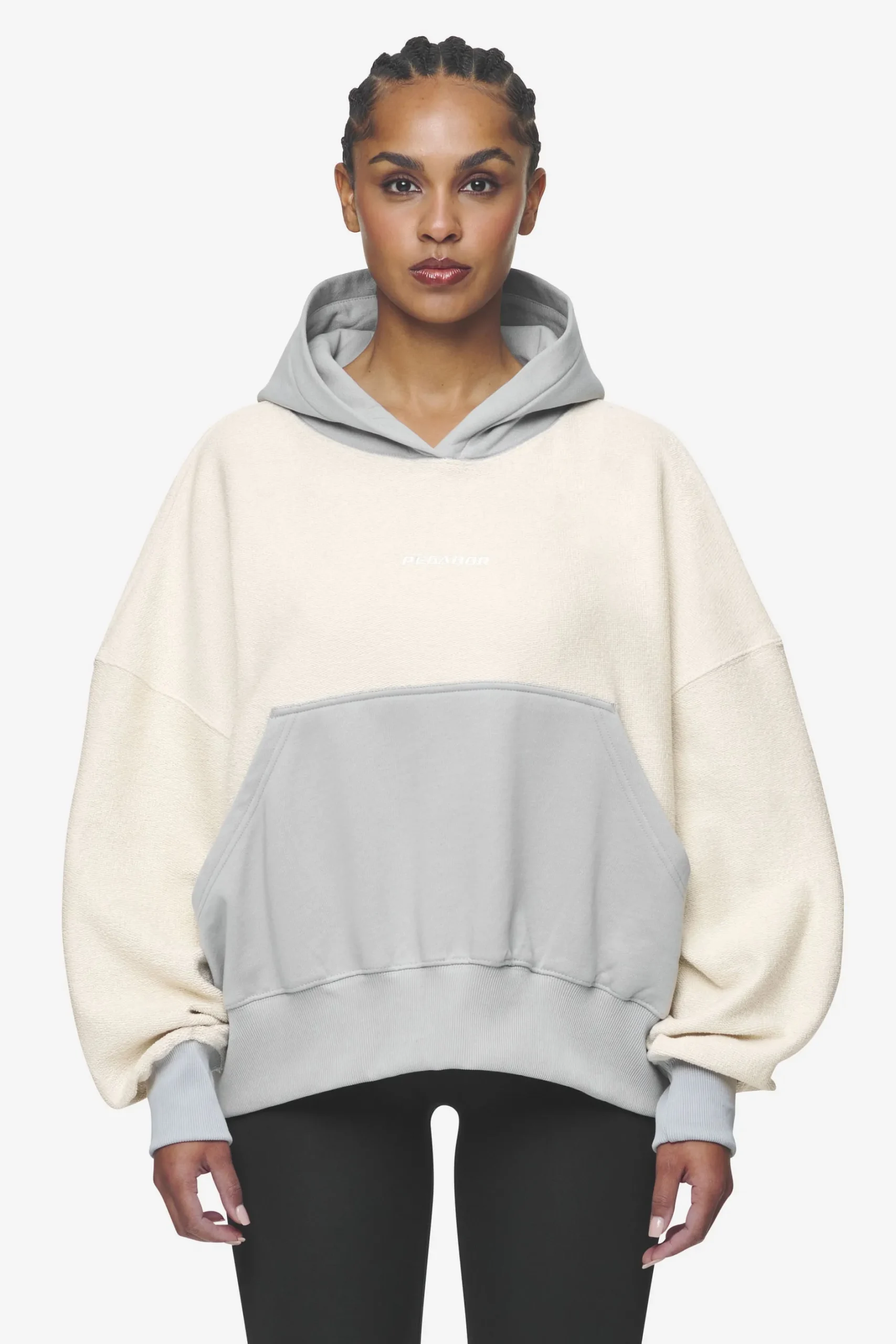Pegador Hoodies|Estela Inside-Out Oversized Hoodie Coast Sand Sky Grey