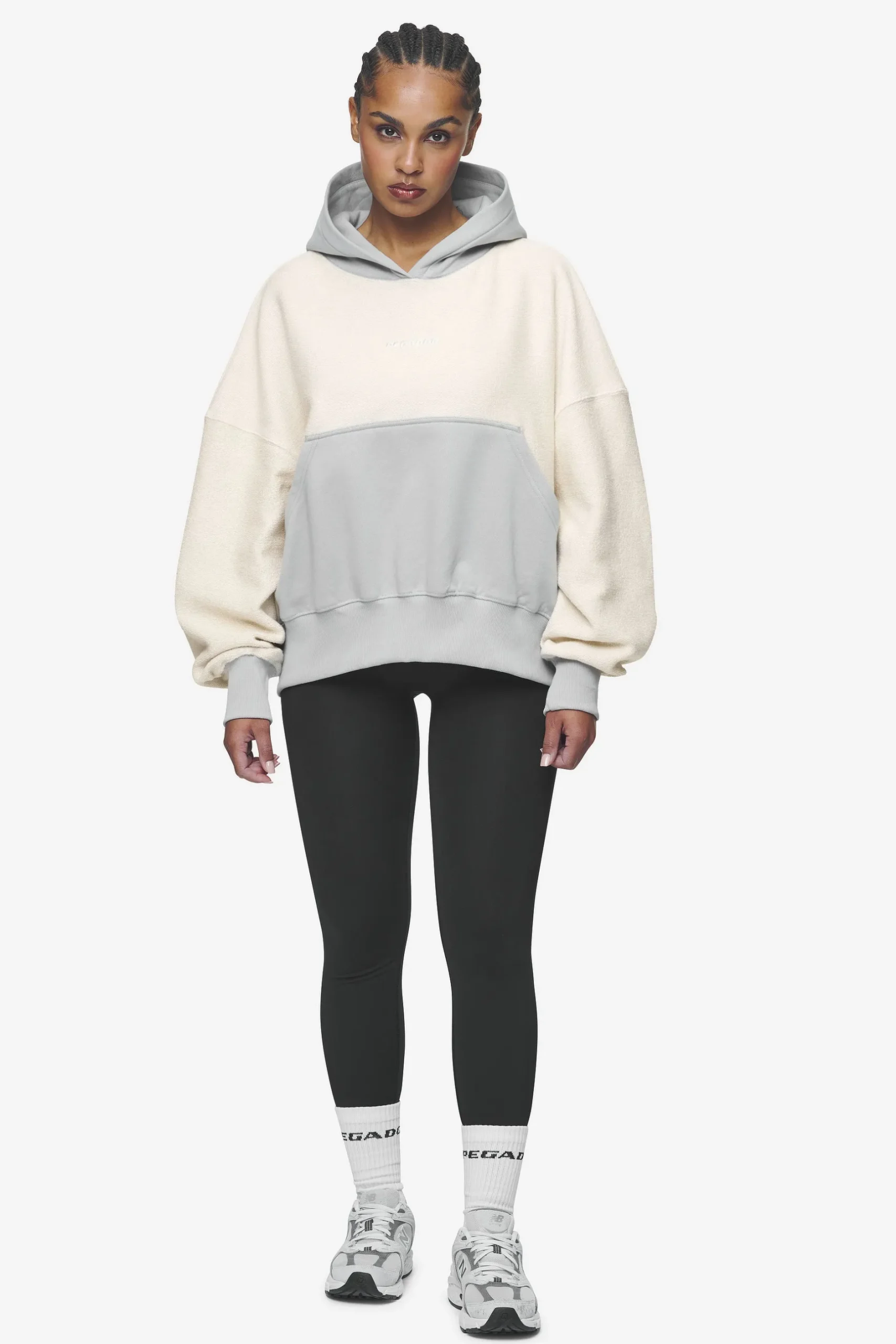 Pegador Hoodies|Estela Inside-Out Oversized Hoodie Coast Sand Sky Grey