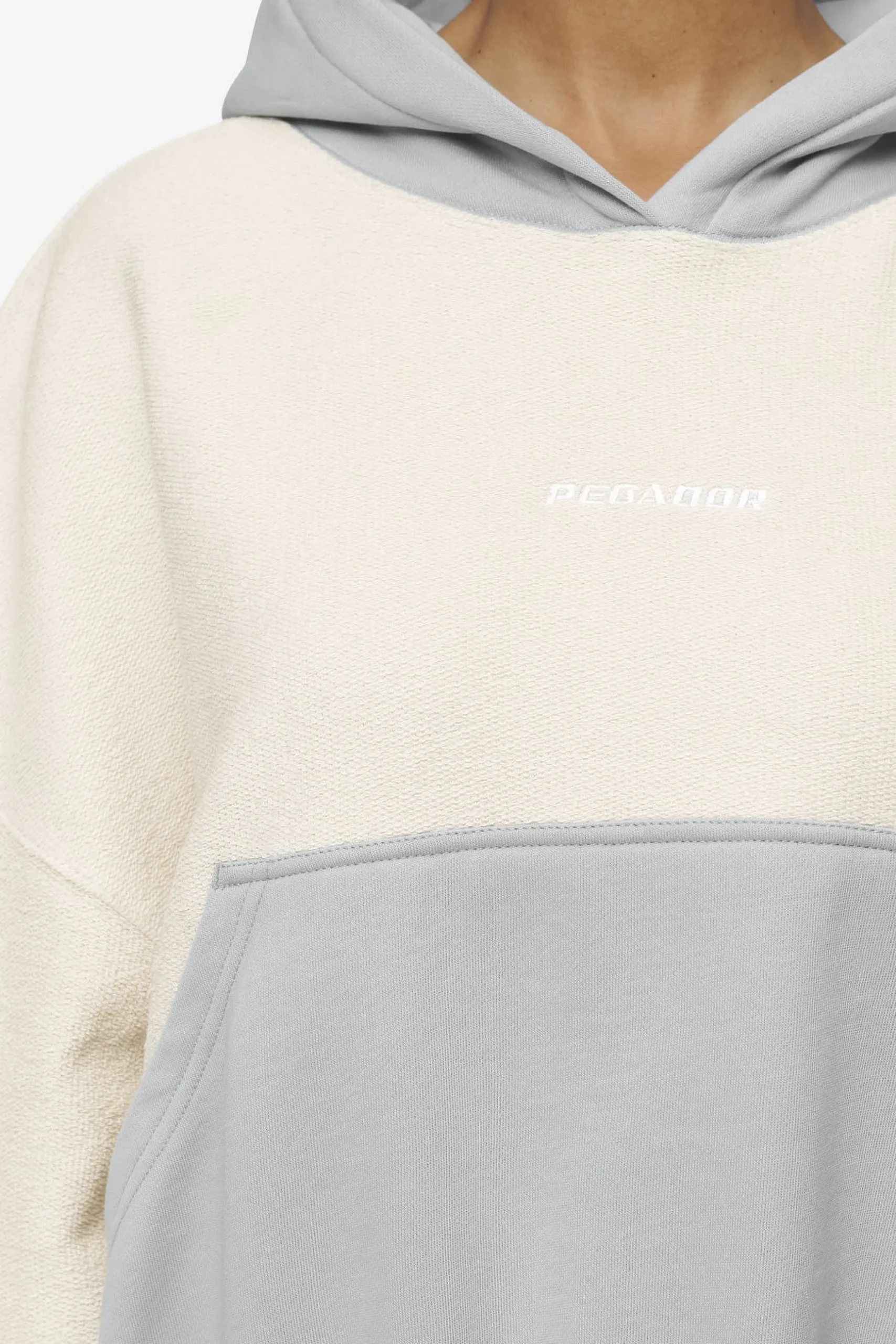 Pegador Hoodies|Estela Inside-Out Oversized Hoodie Coast Sand Sky Grey