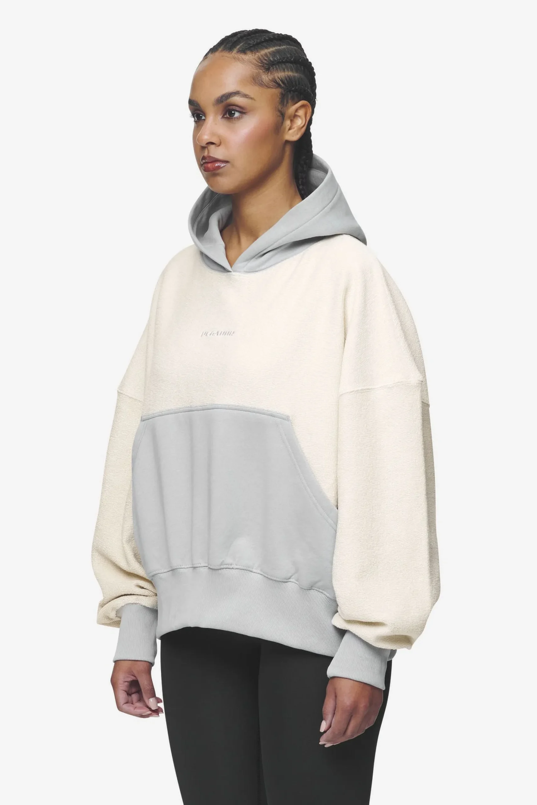 Pegador Hoodies|Estela Inside-Out Oversized Hoodie Coast Sand Sky Grey