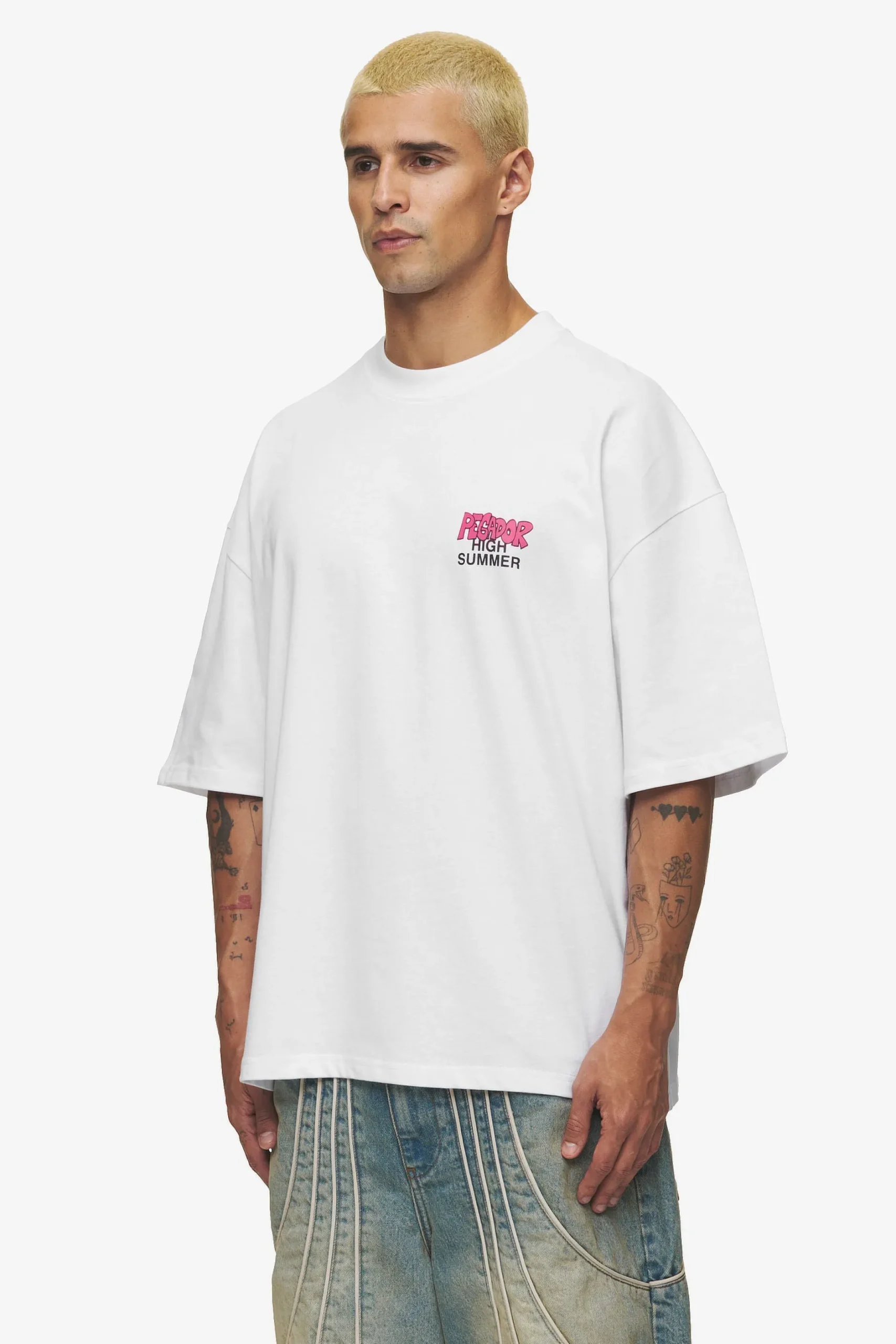 Pegador Tees|Farrar Boxy Tee White