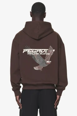Pegador Hoodies|Zip Hoodies|Fenton Oversized Sweat Jacket Washed Oak Brown