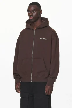 Pegador Hoodies|Zip Hoodies|Fenton Oversized Sweat Jacket Washed Oak Brown