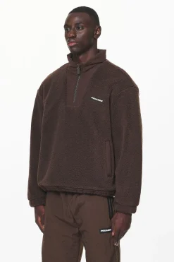Pegador Sweaters|Fierro Teddy Halfzip Sweater Oak Brown