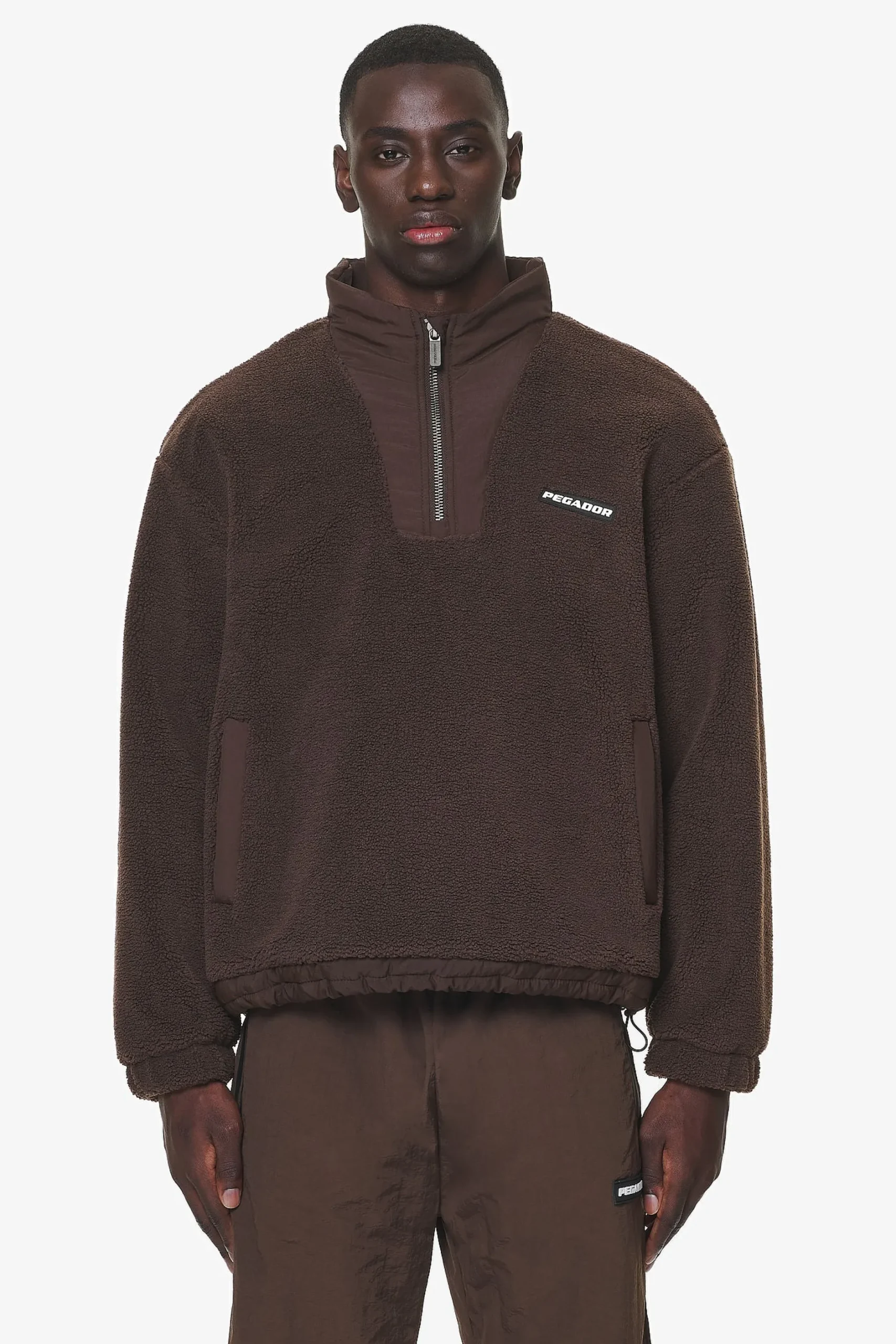 Pegador Sweaters|Fierro Teddy Halfzip Sweater Oak Brown