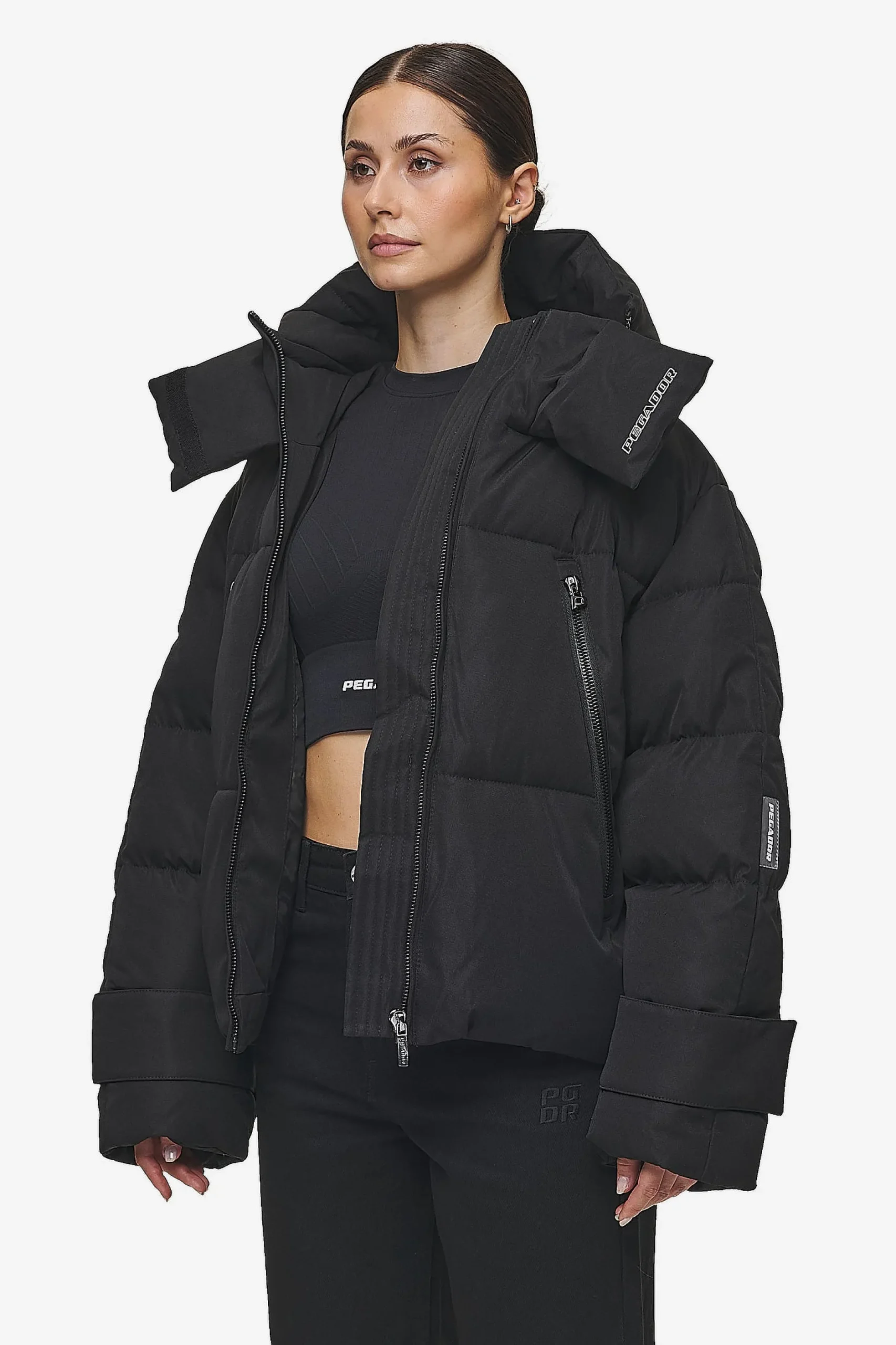 Pegador Jackets|Fira Oversized Puffer Jacket Black