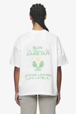 Pegador Tees|Flora Heavy Oversized Tee White