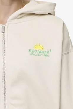 Pegador Hoodies|Zip Hoodies|Flora Sweat Jacket Washed Coast Sand